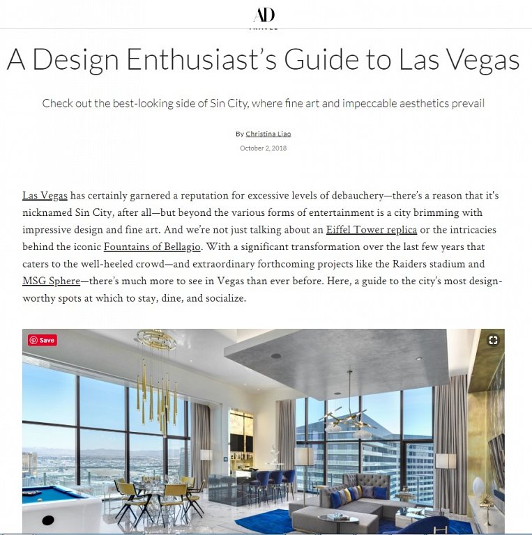 Architectural Digest - The Cosmopolitan Las Vegas