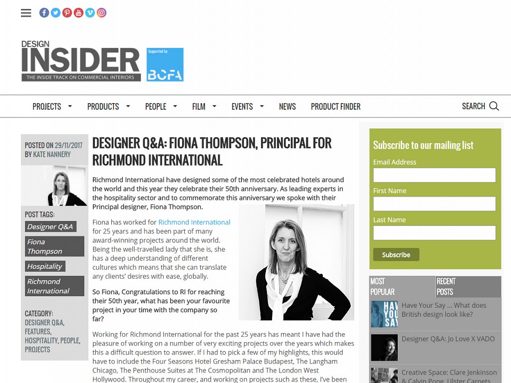Design Insider - Q&A with Fiona Thompson