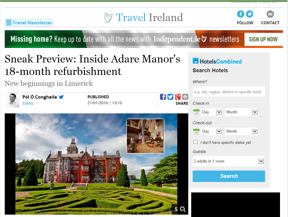 Irish Independent - Adare Manor